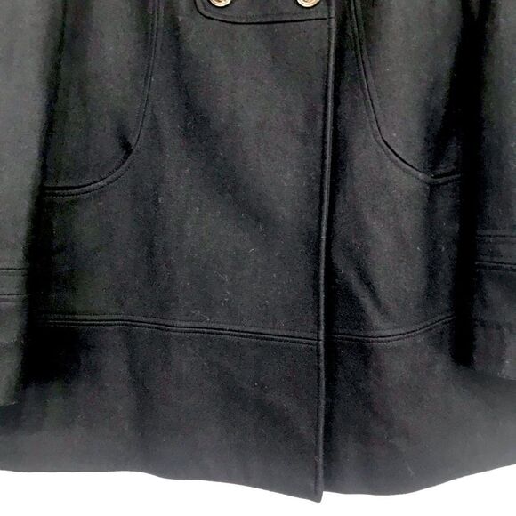 Apt 9 Black Recycled Wool Blend Sailor Button Pea Coat - Picture 4 of 16